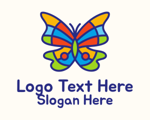 Colorful Symmetrical Butterfly Logo