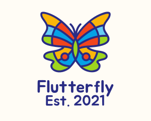 Colorful Symmetrical Butterfly logo design