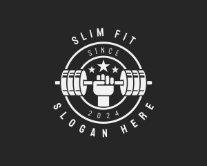 Dumbbell Bodybuilder Gym logo design