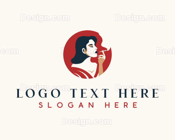 Smoking Female Seductive Logo