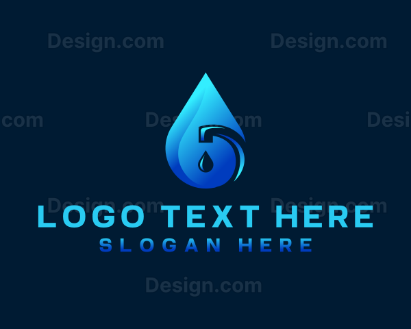 Water Faucet Droplet Logo