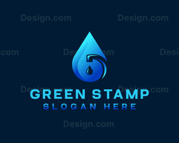 Water Faucet Droplet Logo