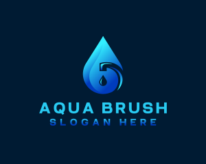 Water Faucet Droplet logo design