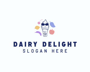 Ice Cream Fruit  Flavor logo design