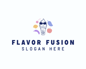 Ice Cream Fruit  Flavor logo design