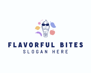 Ice Cream Fruit  Flavor logo design