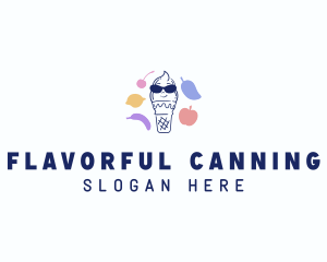 Ice Cream Fruit  Flavor logo design