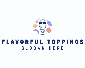 Ice Cream Fruit  Flavor logo design