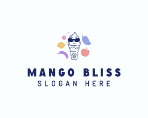 Ice Cream Fruit  Flavor logo design