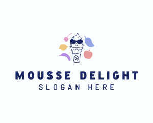 Ice Cream Fruit  Flavor logo design