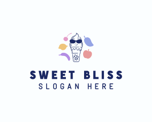 Ice Cream Fruit  Flavor logo design