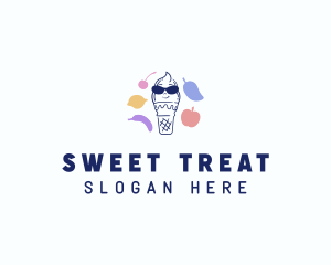 Ice Cream Fruit  Flavor logo design