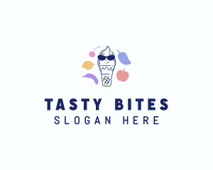 Ice Cream Fruit  Flavor logo design