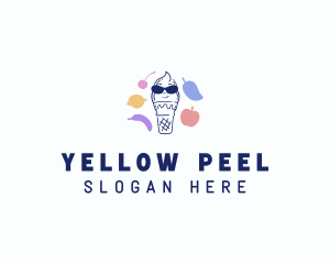 Ice Cream Fruit  Flavor logo design