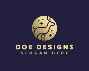 Golden Deer Animal logo design