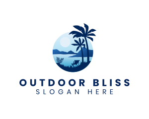 Island Palm Tree Resort logo design