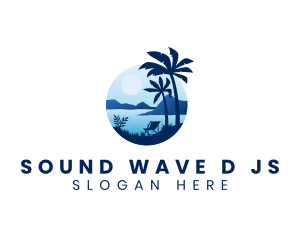 Island Palm Tree Resort logo design