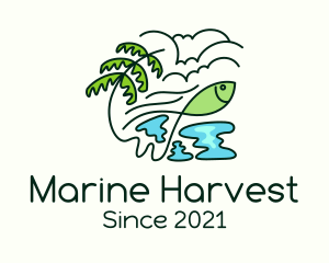 Tropical Fish Fishing logo design