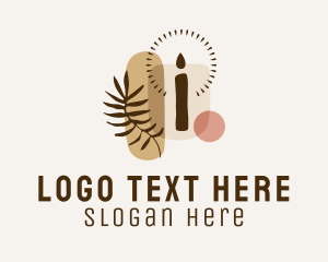 Boho Candle Leaf Logo