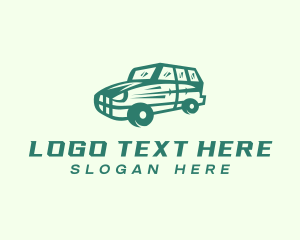 Green SUV Car logo