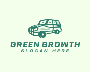 Green SUV Car logo design