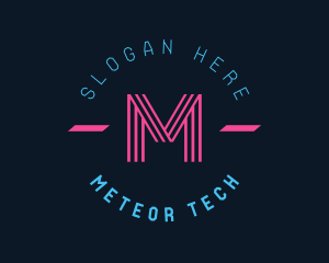 Futuristic Tech Neon Gamer logo design