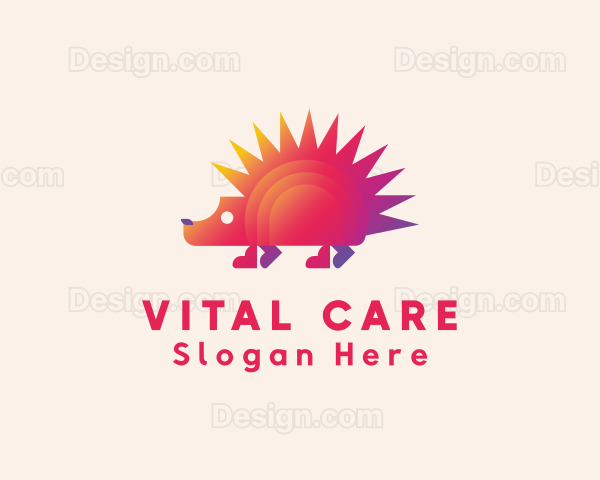 Gradient Hedgehog Animal Logo