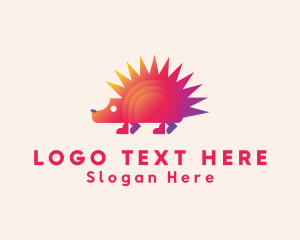 Gradient Hedgehog Animal Logo