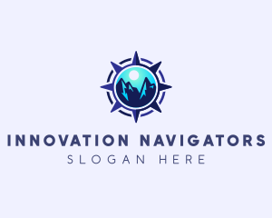 Mountain Compass Navigator logo design