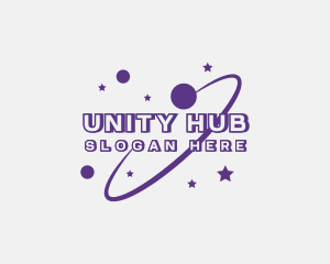 Galaxy Star Planet Orbit logo design