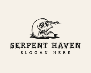 Serpent Snake Skull logo design