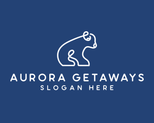 Abstract Polar Bear Cub logo design