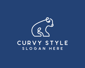 Abstract Polar Bear Cub logo design