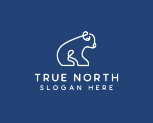 Abstract Polar Bear Cub logo design