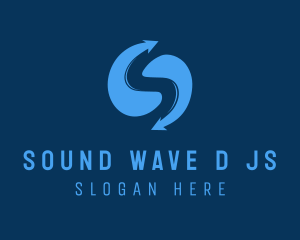 Wave Arrow Letter S logo design