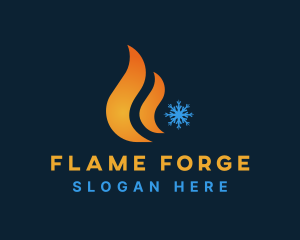 Ice Snowflake Flame logo design