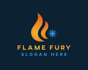 Ice Snowflake Flame logo design