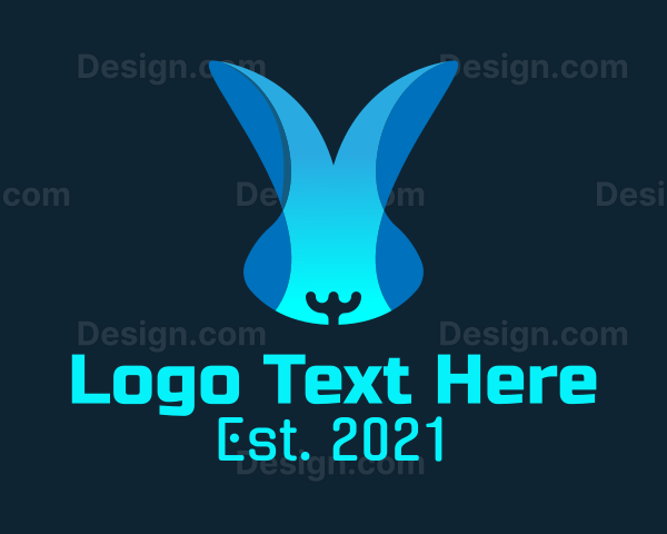 Blue Tech Bunny Logo