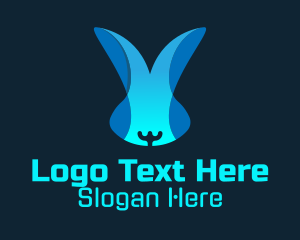 Blue Tech Bunny Logo