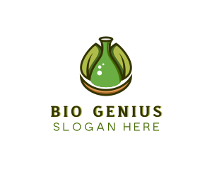 Biotechnology Flask Leaf logo