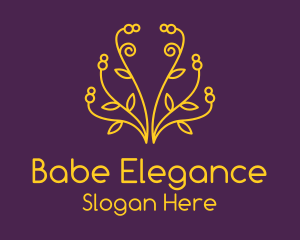 Golden Elegant Plant logo design