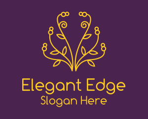 Golden Elegant Plant logo design