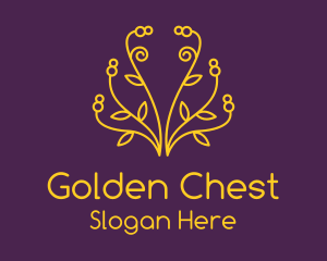 Golden Elegant Plant logo design