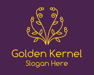 Golden Elegant Plant logo design