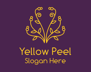 Golden Elegant Plant logo design