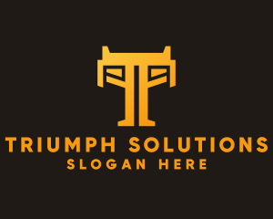 Construction Equipment Letter T logo design