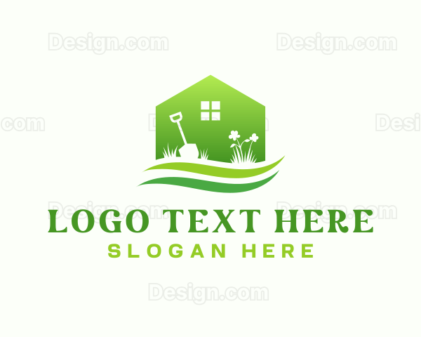 House Shovel Garden Landscaping Logo