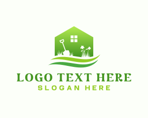 House Shovel Garden Landscaping logo