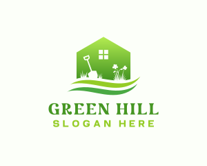 House Shovel Garden Landscaping logo design