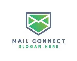 Mail Envelope Shield logo design